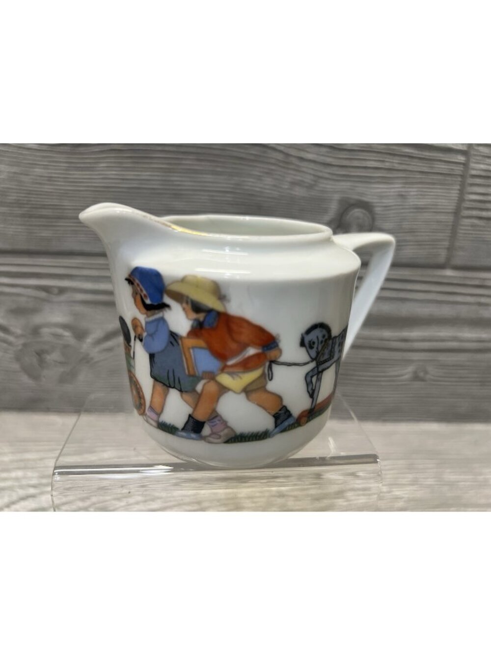 Antique German Porcelain Child’s Creamer Toy Parade 2.5” X 4” READ